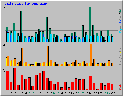 Daily usage for June 2025