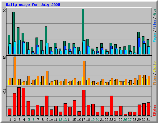 Daily usage for July 2025